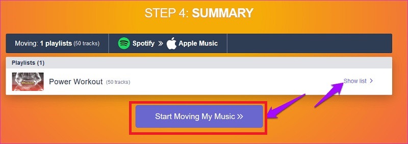 start moving my music option