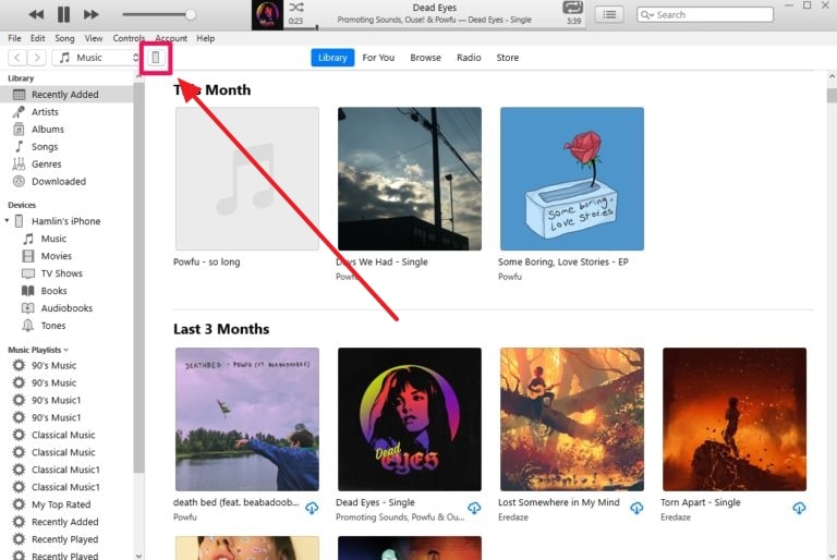 locate mobile icon on itunes 