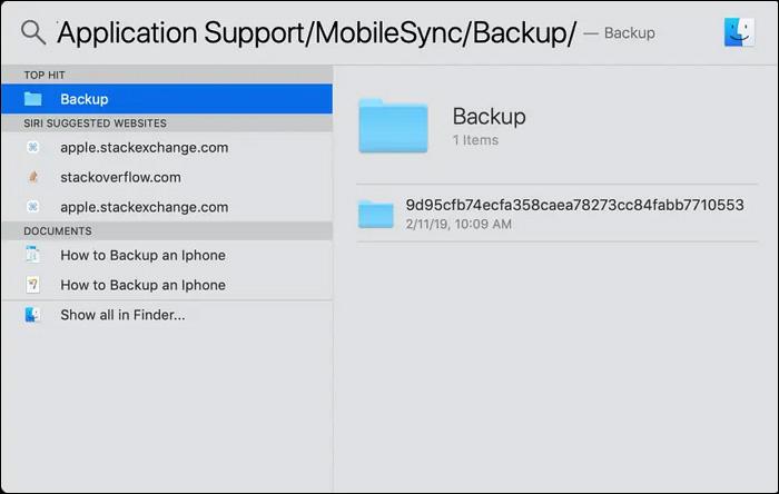 check the backup status finder