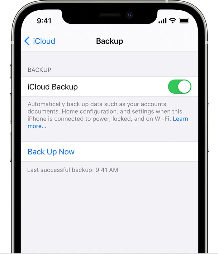 turning on the toggle switch to backup iphone on computer without itunes via icloud