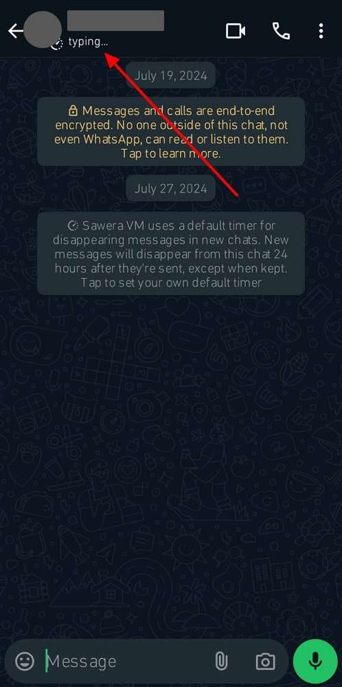 typing indication on whatsapp