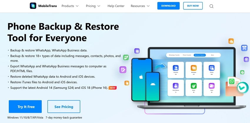 wondershare mobiletrans best backup app 