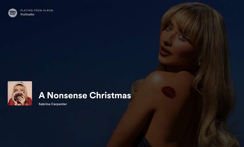 a nonsense christmas by sabrina carpenter 