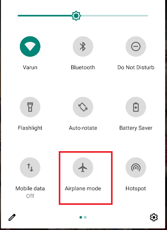 Disattiva la modalità aereo su Android. 