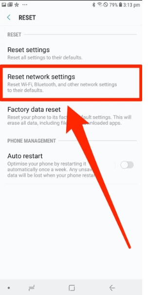 reset network settings 