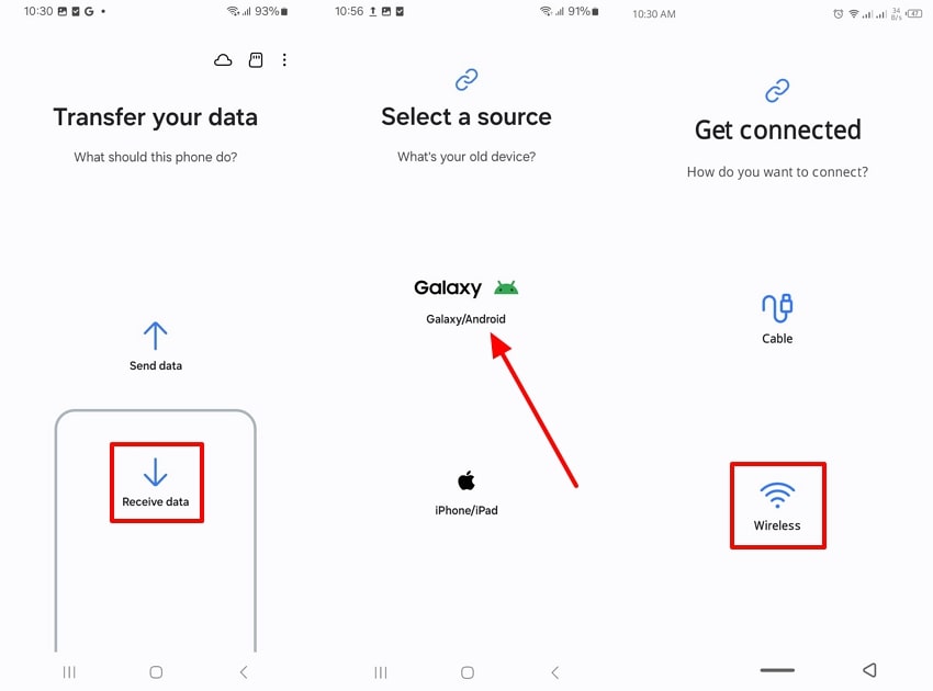 receive data using wireless icon