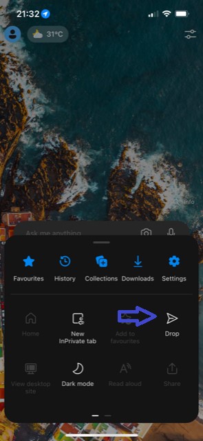 icône de microsoft edge sur iphone