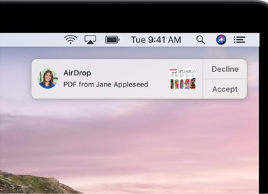 Accetta il trasferimento tramite AirDrop dall'iPhone sul MacBook. 