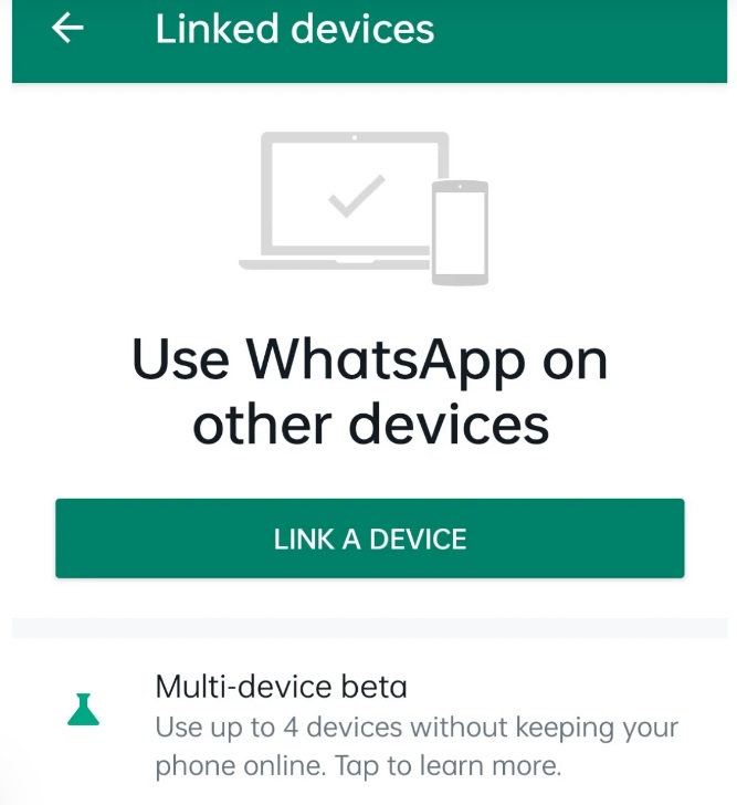 aller sur whatsapp linked devices pour lier whatsapp business à un autre téléphone