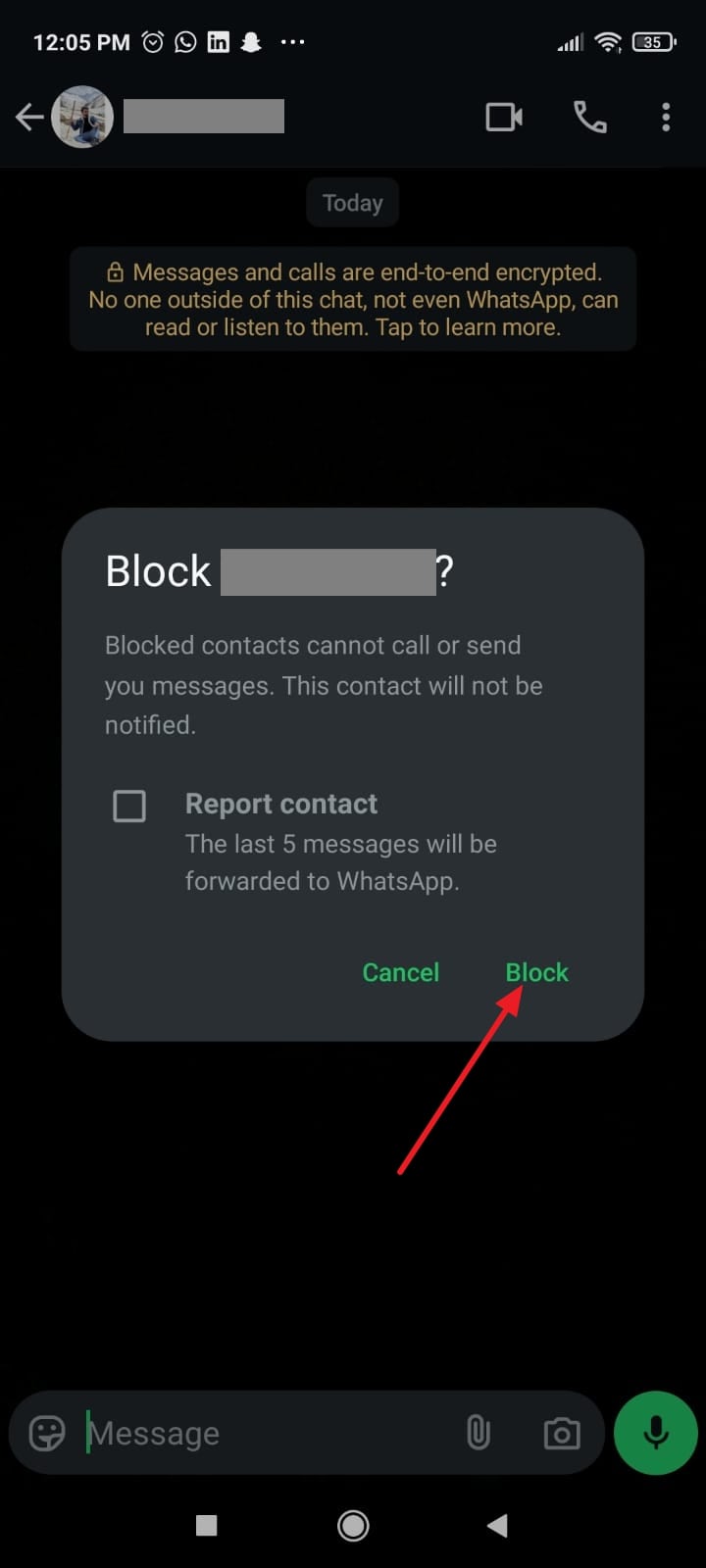 confirm blocking someone 