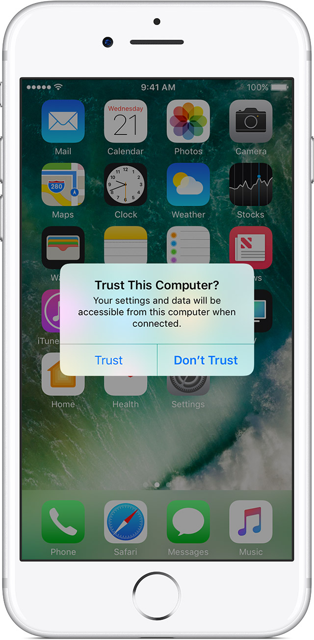enable trust this computer when you cant import photos from iphone to pc