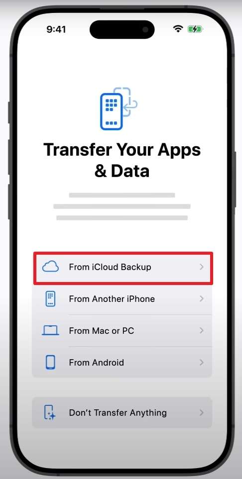 choose from icloud backup ios 