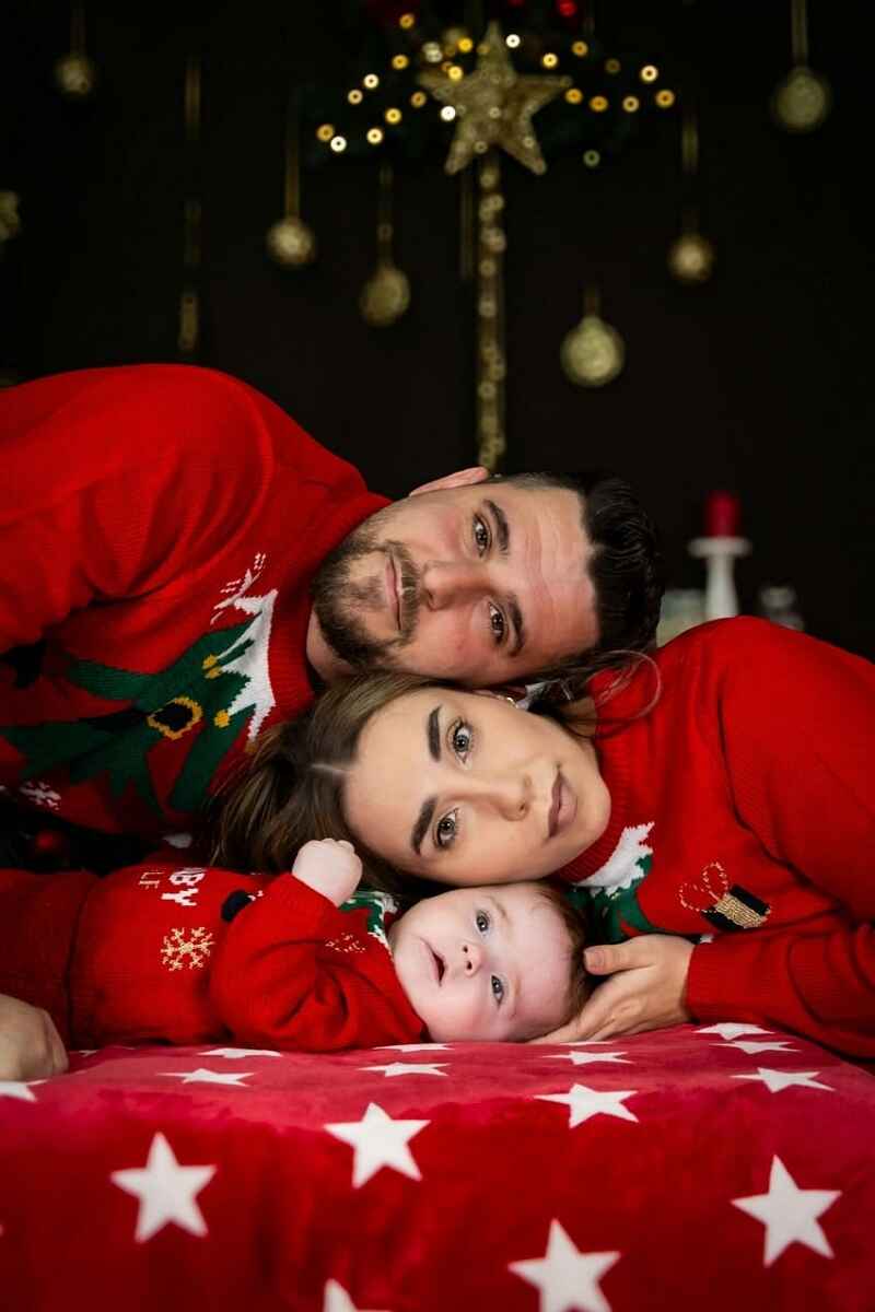 family portrait or christmas pjs