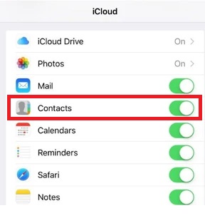 contacts toggle option