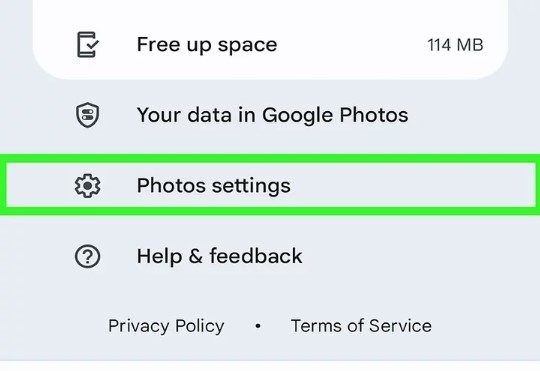 choose the photo settings option to remove duplicates on google photos
