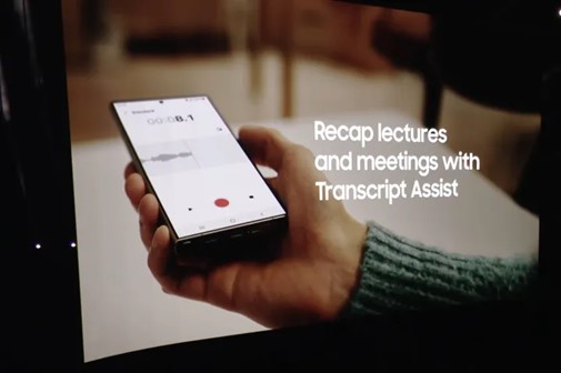 suporte do assistente de transcrição do samsung galaxy ai