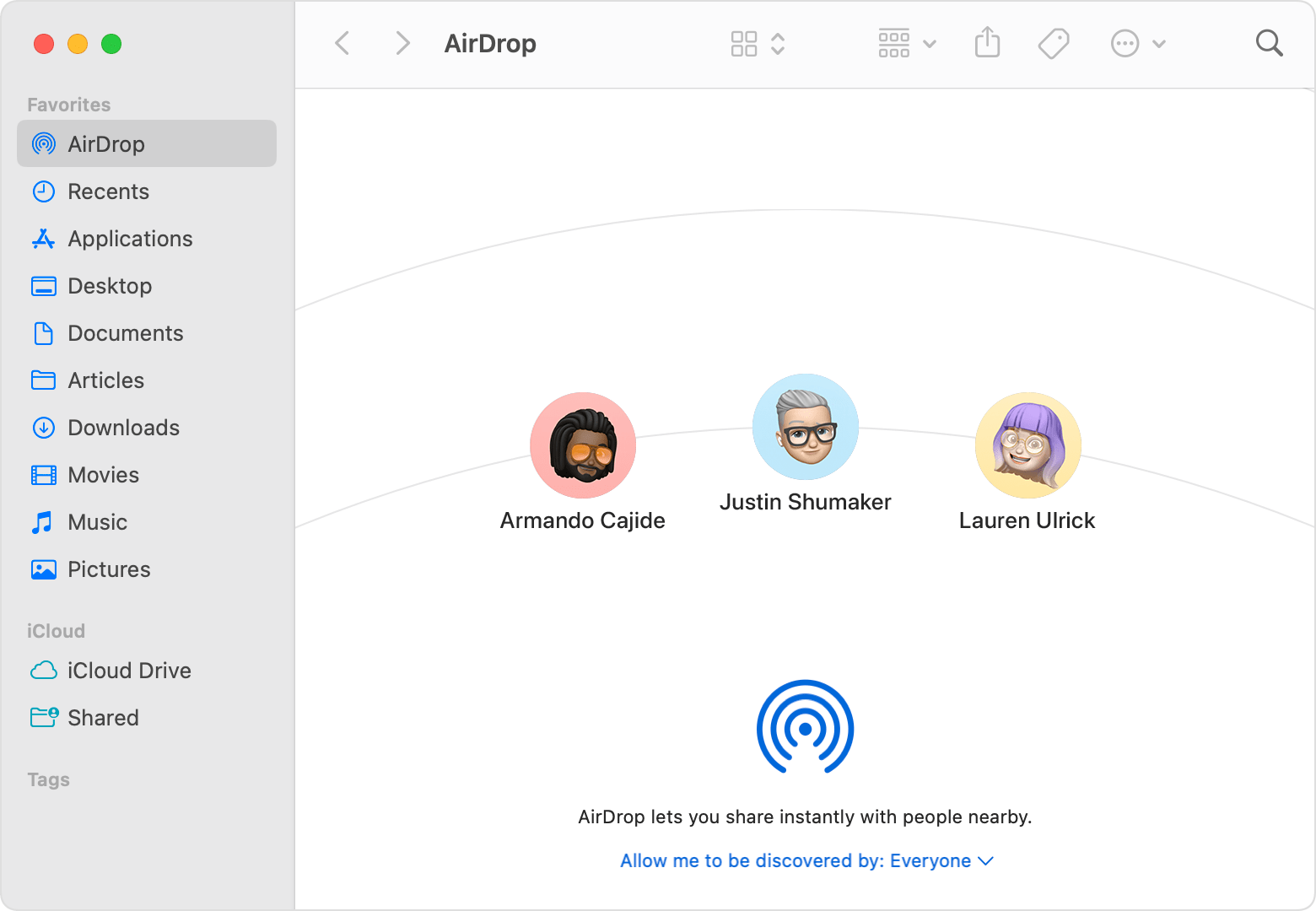 usar enviar por AirDrop en mac con o sin wifi