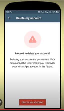 how to delete whatsapp account