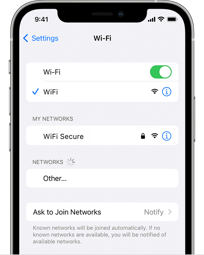 Collega l'iPhone al wifi 