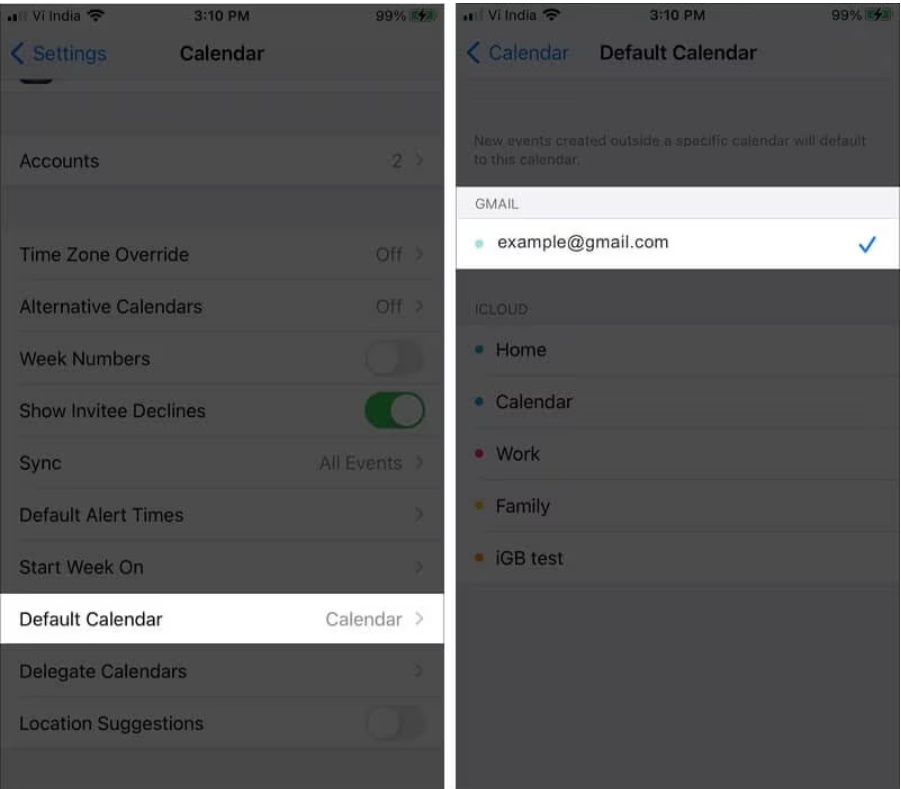 Establecer Google Calendar como calendario predeterminado 