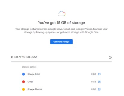 Armazenamento insuficiente causando a falta de arquivos do Google Drive