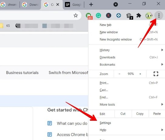 click the more button on chrome and select settings in the drop down menu