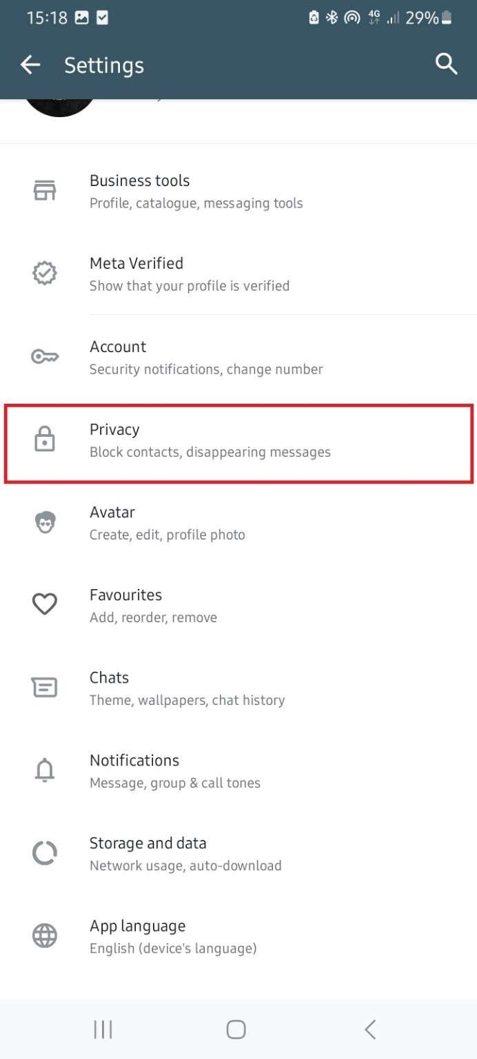 whatsapp privacy settings