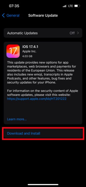 how to update iphone ios