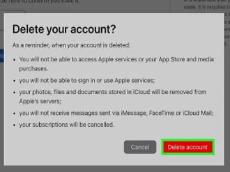 delete icloud account and then sign out