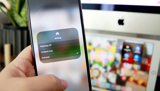 icône airdrop sur un iphone