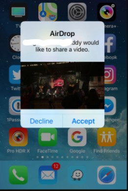 appuyez sur Accepter sur l'appareil récepteur pour recevoir la vidéo diffusée.