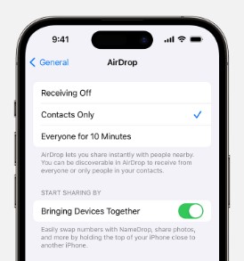 activa la función de dispositivos cercanos para mejorar tu experiencia de airdrop