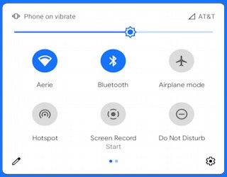 turn on bluetooth from the quick settings screen on your phone
