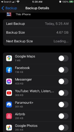 check when the last icloud backup happened