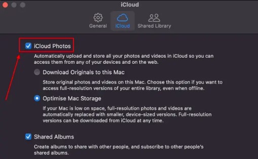 turn on icloud photos on your mac to access your videos