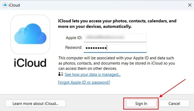 iniciar sesión en icloud para acceder a los videos