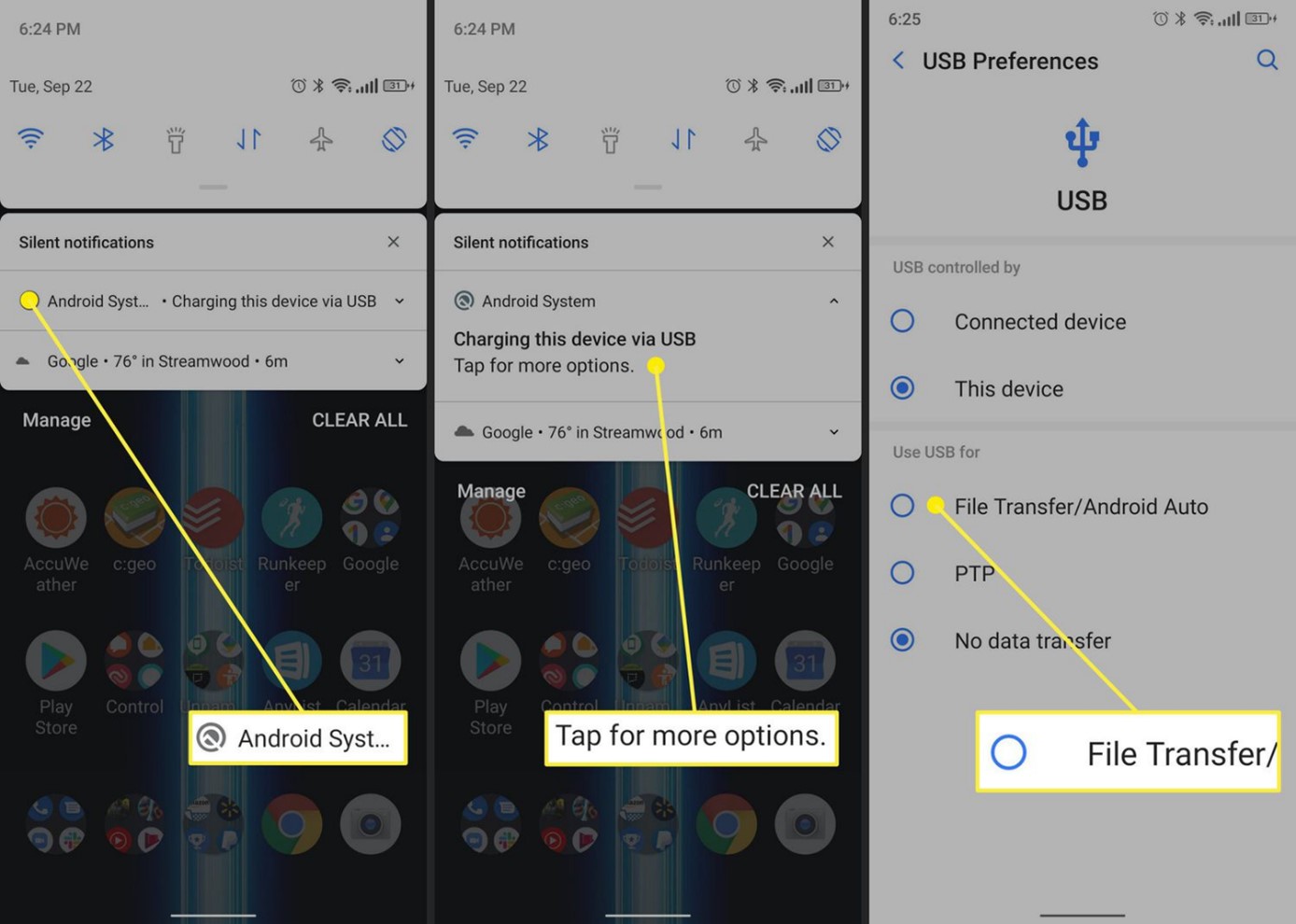 ventana de transferencia de archivos android