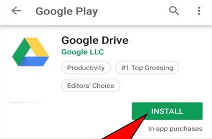 baixe o google drive na play store