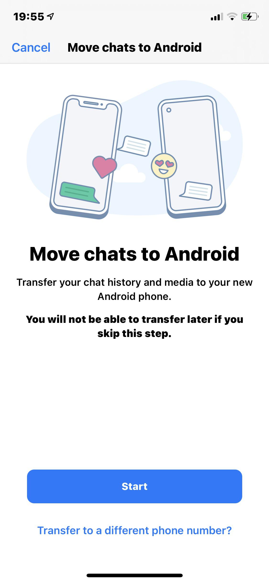 mover chats a Android