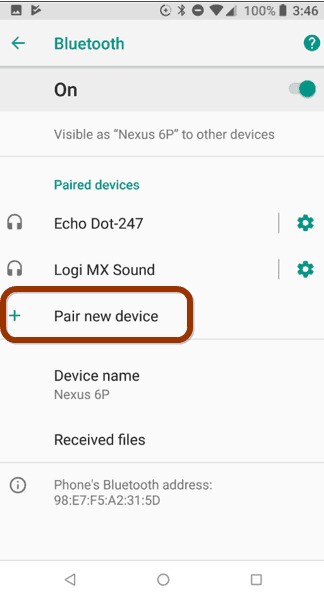 choosing pair new device