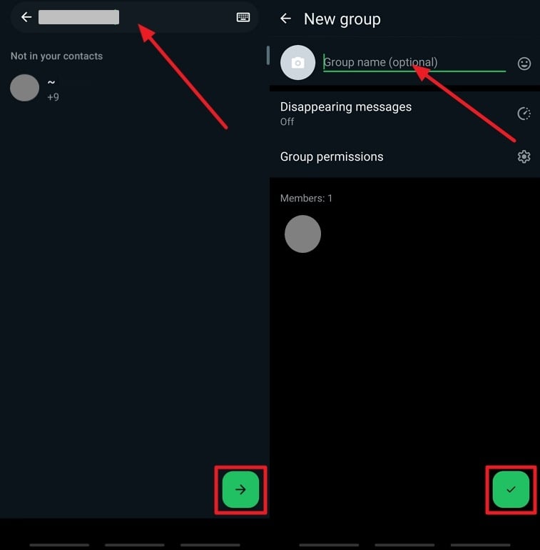 name group and add unknown contacts  