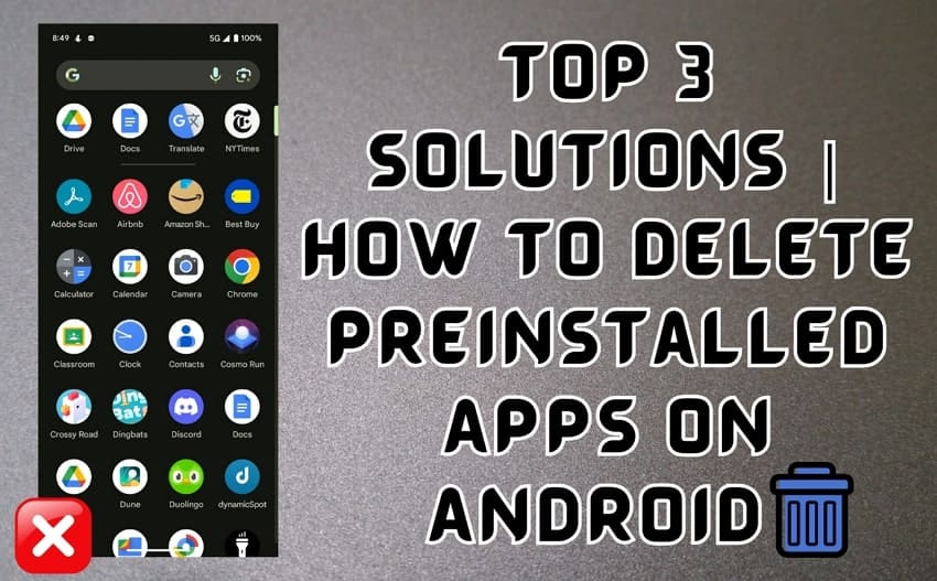 delete preinstalled apps on android