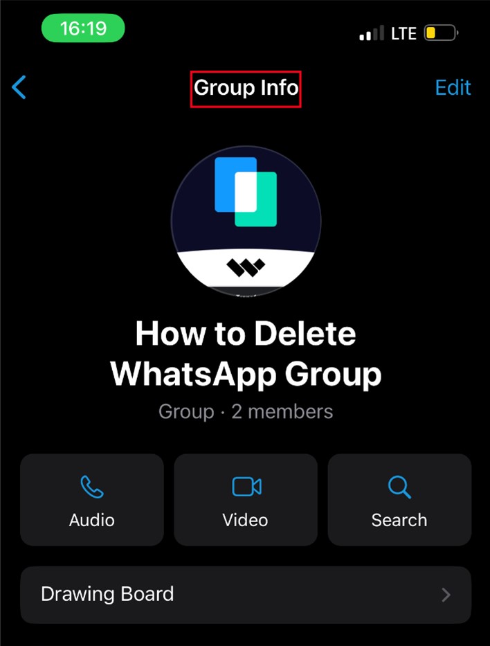check out the group info on whatsapp to delete a group