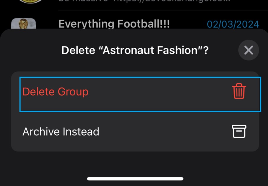 how to delete whatsapp group as a group member 