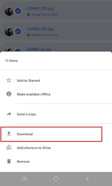 how to download all google drive photos on android