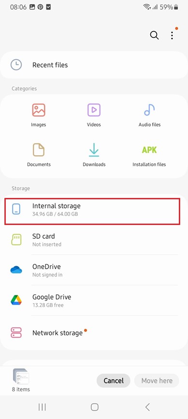 how to download google photos on android via my files