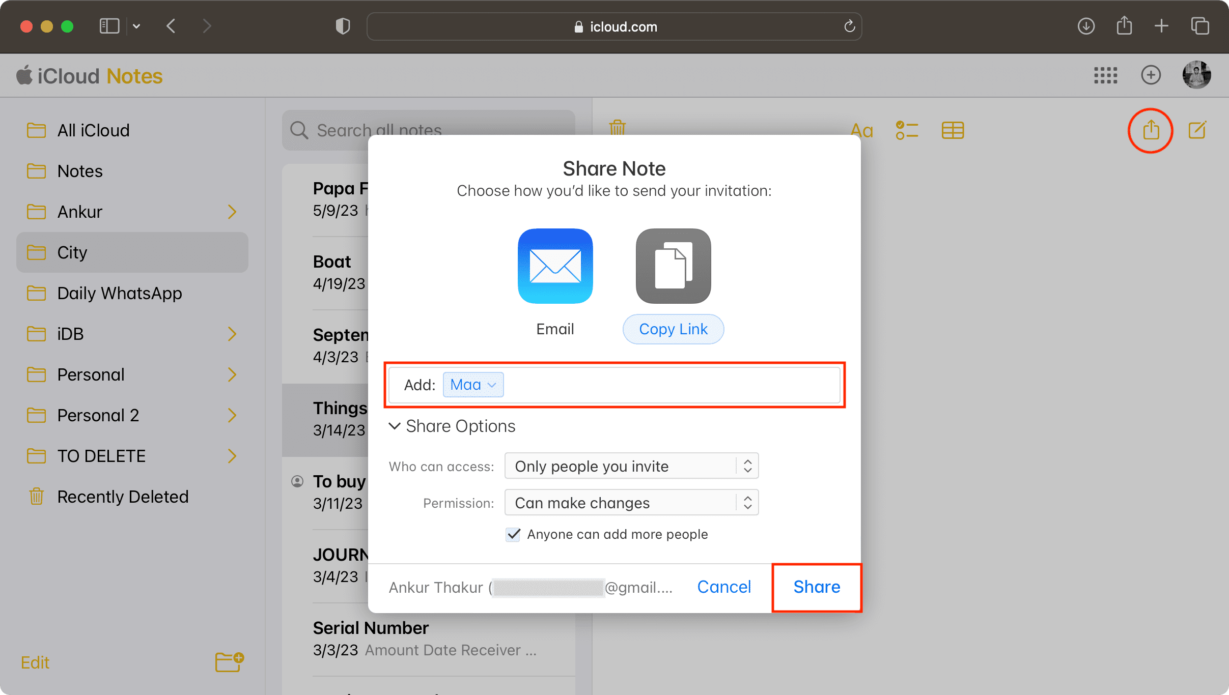 share notes from mac to download notes