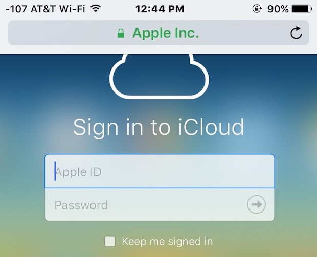 signing in with apple id and password