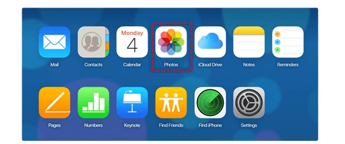 how to transfer photos from icloud to iphone - clicking on the photos icon