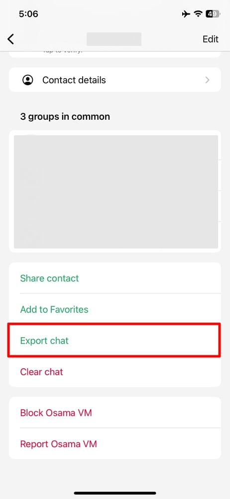 export chat from ios